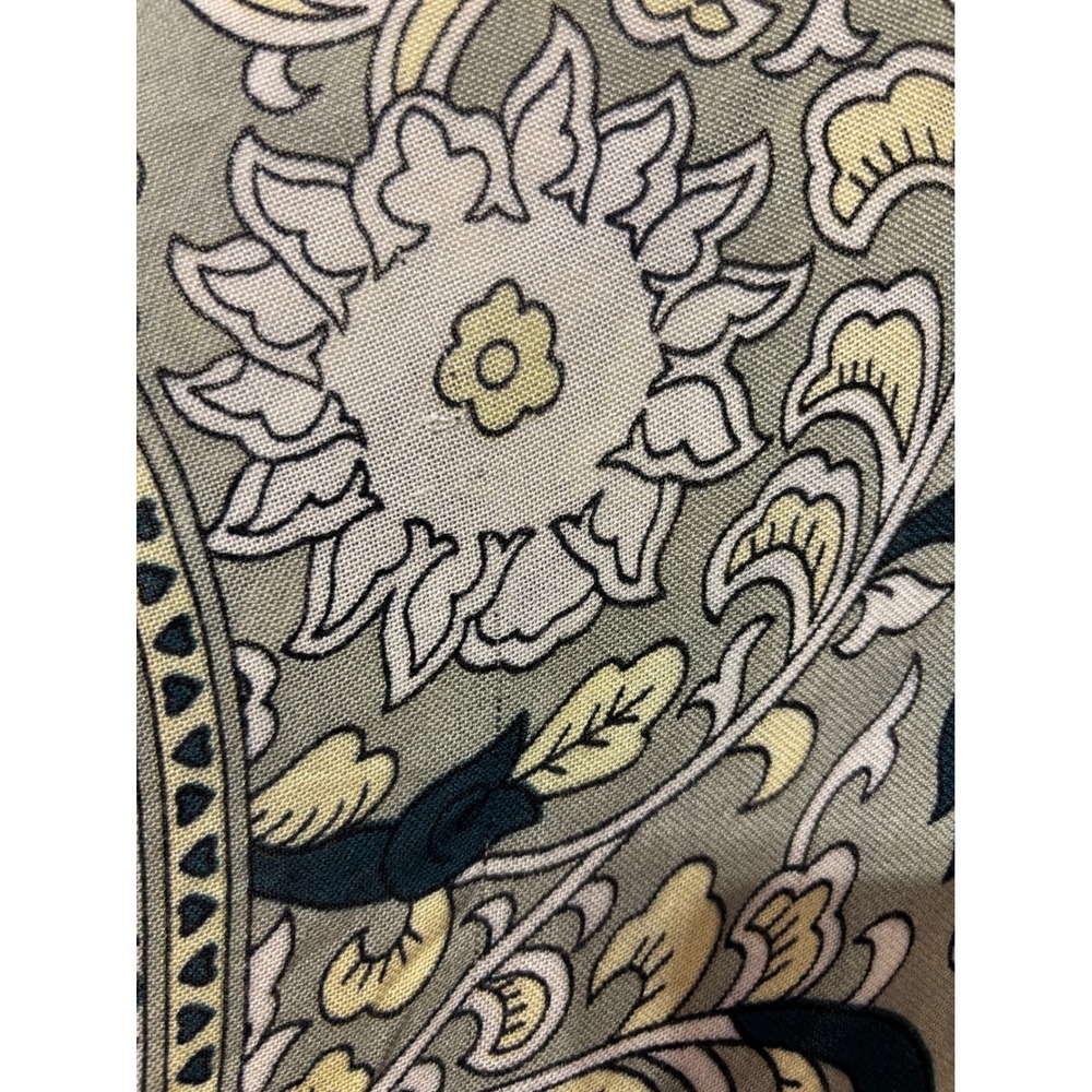 Free People Sage Green Floral Paisley Kimono Wrap Oversized Boho FLAWED - Picture 4 of 7